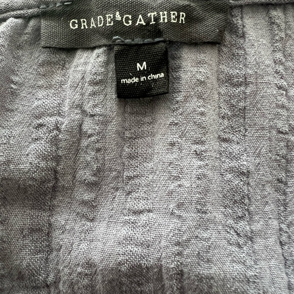 Anthro Grade & Gather Lavender Ruffle Peplum Boho Open Front Blouse M - Picture 4 of 10